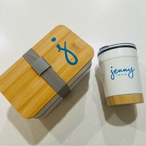 🏖️5x$25 Bamboo Lunch Box and Tumbler Set - White and Brown